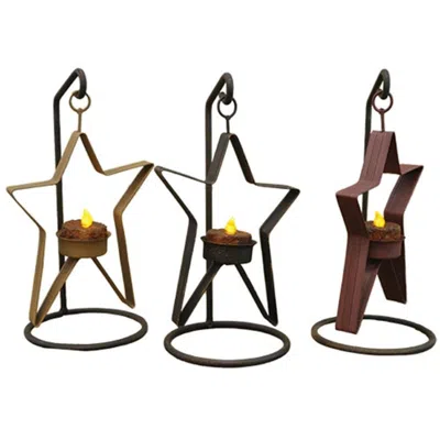 Homegifo Whimsical Tealight Star - Stand 3 Asst In Multi