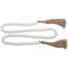 Homegifo *white Beaded Garland With Tassels 48"l