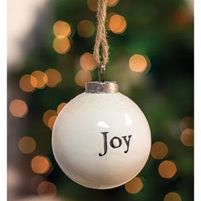 Homegifo White Ceramic Ornament "joy"