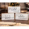 Homegifo White Christmas Wooden Block 3 Asstd.