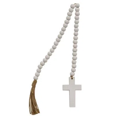 Homegifo White Cross Bead Garland In Blue