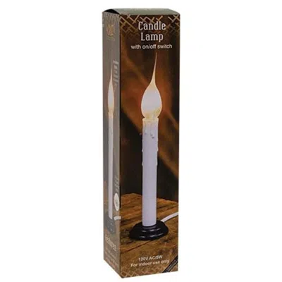 Homegifo White Electric Candle Lamp W/silicone Bulb 7" In Brown