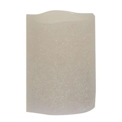 Homegifo White Frosty Timer Pillar 3" X 4" In Neutral