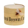 Homegifo White Honeycomb Bee Charm Pillar Candle 2.5" X 2"