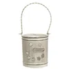 Homegifo White Metal Snowman Face Luminary
