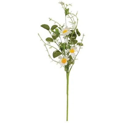 Homegifo White Mini Daisy & Heather Pick In Green