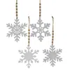Homegifo White Snowflake Wood Beaded Ornament 4 Asstd.
