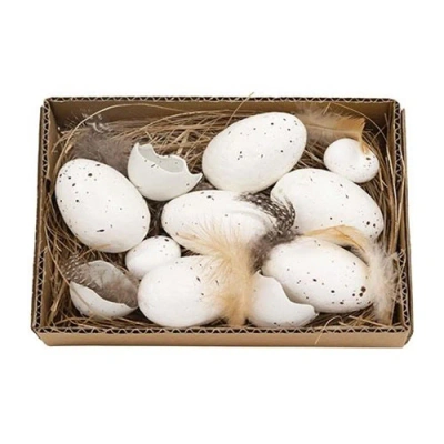 Homegifo White Speckled Eggs In Box In Multi