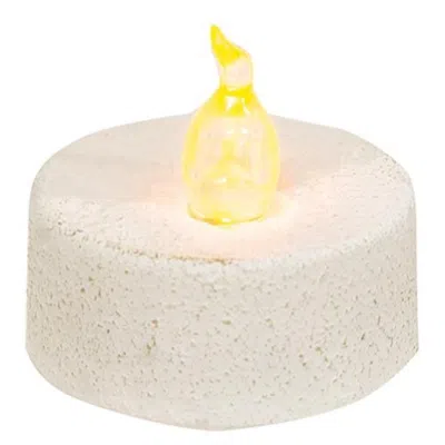 Homegifo White Textured Mini Timer Tealight In Neutral