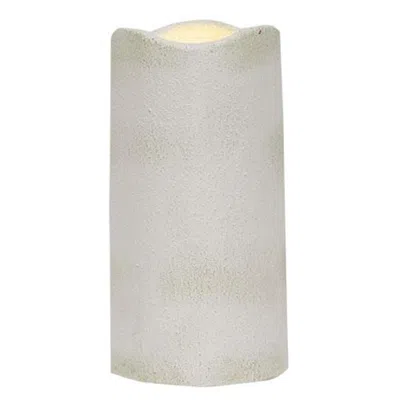 Homegifo White Textured Timer Pillar - 3" X 6" In Neutral