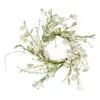 Homegifo White Wild Flowers And Silver Dollar Wreath 14"
