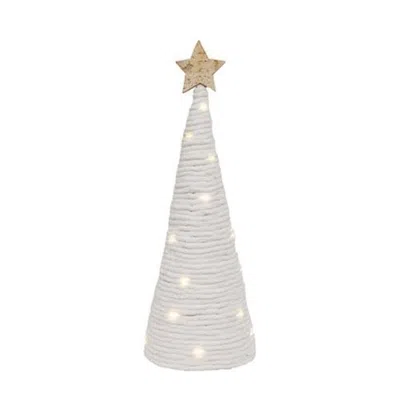 Homegifo White Yarn Christmas Tree W/led Lights Large In Gray