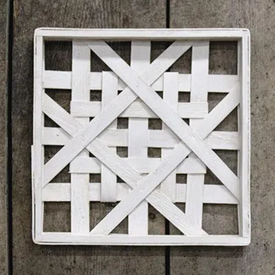 Homegifo Whitewash Square Woven Frame 12"