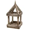 Homegifo Whitewashed Lath Open Air Lantern 16"