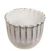 Homegifo Whitewashed Metal Fluted Candle Cup