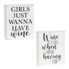 Homegifo Wine Flies When You're Having Fun Box Sign 2 Asstd.