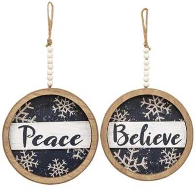 Homegifo Winter Blessings Snowflake Shadowbox Hanger 2 Asstd. In Blue
