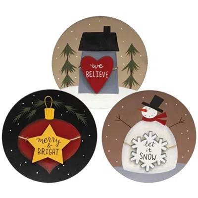 Homegifo Winter Charm Plate 3 Asstd. In Multi