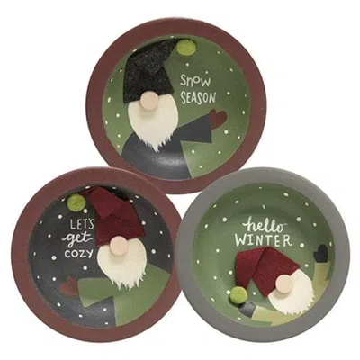 Homegifo Winter Gnome Dish Cup 3 Asstd. In Green