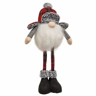 Homegifo Winter Plaid Trapper Hat Standing Gnome With Led Lights In Multi