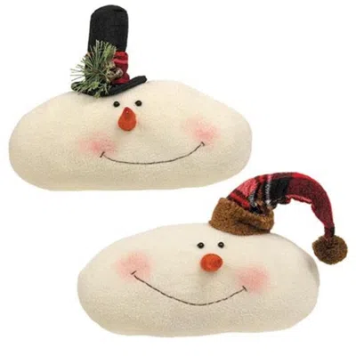 Homegifo Winter Tartan Snowman Head 2 Asstd. In Neutral