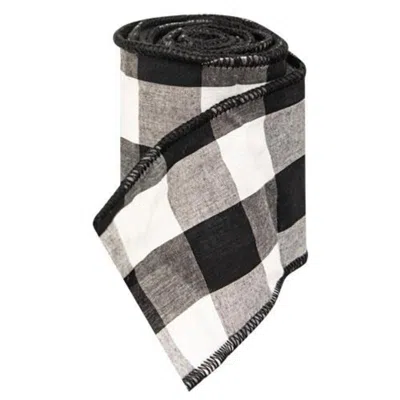Homegifo *wired Black & White Buffalo Check Ribbon 3" X 9 Ft. In Multi