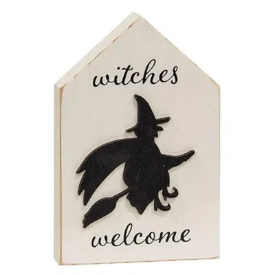 HOMEGIFO WITCHES WELCOME SILHOUETTE BLOCK