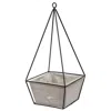 Homegifo Wood Plant Holder W/triangle Metal Frame