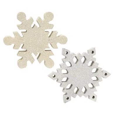 Homegifo Wood Snowflake Sitter 2 Asstd. In Neutral