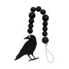 Homegifo Wooden Beaded Crow Ornament