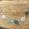 Homegifo Wooden Beaded Seashells Mini Garland