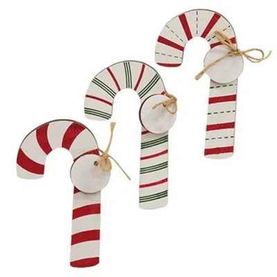 Homegifo Wooden Candy Cane Clip 3 Asstd. In Blue
