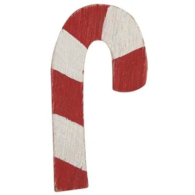 Homegifo Wooden Candy Cane Sitter In Red