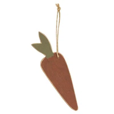 Homegifo Wooden Carrot Ornament In Brown