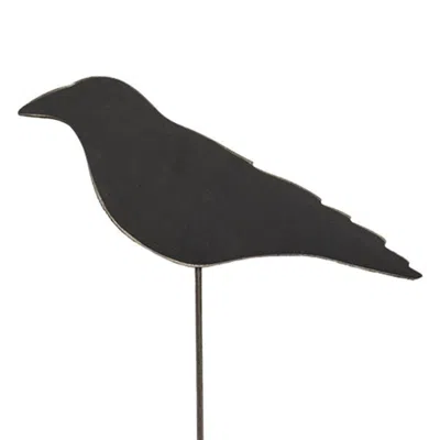 Homegifo ^^^wooden Crow Planter Stake 4" In Black