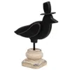Homegifo Wooden Crow W/top Hat On Base