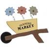 Homegifo *wooden Farmers Market Wheelbarrow Sign W/springy Flowers
