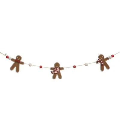 Homegifo Wooden Gingerbread & Beads Garland In Blue