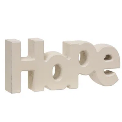 Homegifo *wooden "hope" Block Cream In Multi