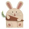Homegifo Wooden Layered Bunny W/carrot Easel