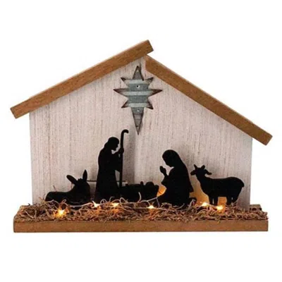 Homegifo Wooden Nativity W/led Light In Multi