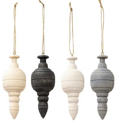 Homegifo *wooden Newel Ornament 4 Asstd. In Neutral