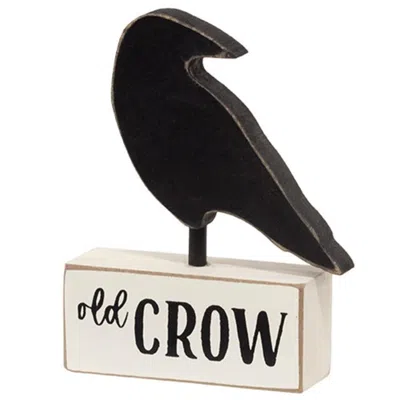 Homegifo Wooden Old Crow On Base Sitter In Black