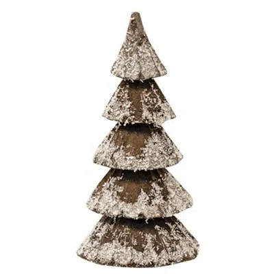 Homegifo Wooden Snowy Tree 3 Asstd. In Brown