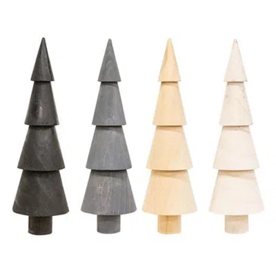 Homegifo Wooden Spindle Tree 9.5" 4 Asstd. In Multi