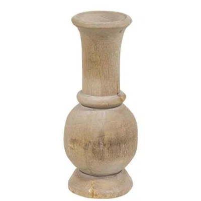 Homegifo Wooden Tapered Vase 6.5" In Brown