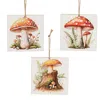 Homegifo Woodland Mushroom Square Ornament 3 Asstd.