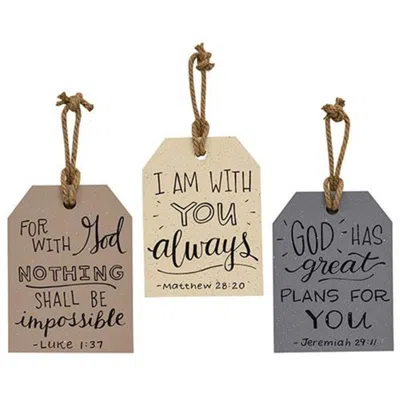 Homegifo Words Of Comfort Large Wooden Tag 3 Asstd. In Multi