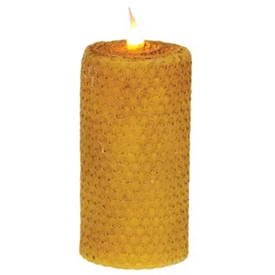 Homegifo Wrapped Honeycomb Led Pillar 2" X 4" In Orange