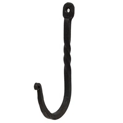 Homegifo Wrought Iron Twisted Prairie Hook In Black
